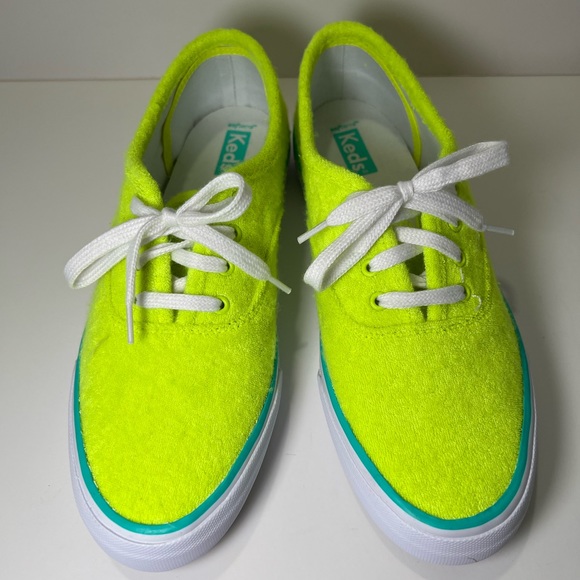 NEW Keds Terry Cloth Neon Sneakers  SZ - 7.5 / 38 - Picture 8 of 15
